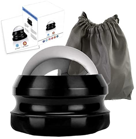 Stainless Steel Massage Roller Ball, Cryotherapy, Heat Therapy & Aromatherapy Manual Massager Roller Ball, Deep Tissue Massage. (Black)