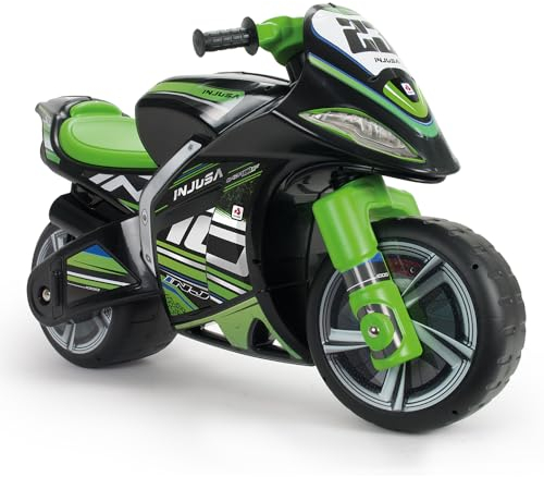 Moto Porteur Enfant 4 5 6 et 7 Ans sans Pédales - Winner Racing XL Stable + Ergonomique - Moto Draisiènne 4 Ans Roues Larges + Transport Facile + Style Course | INJUSA