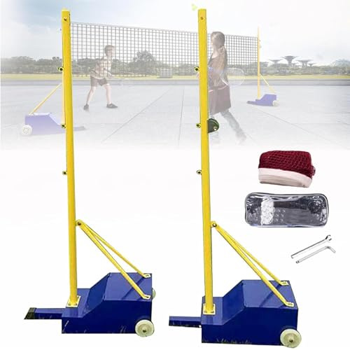 Pali da pallavolo per cortile, con rete da pallavolo/rete da badminton, pali da pallavolo resistenti per interni ed esterni, per adulti e bambini, stadio