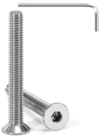 Tunejoy 20 Stück Senkkopfschrauben M5 x 40 mm Senkschrauben Edelstahl A2 V2A Senkkopf Innensechskant DIN 7991 Vollgewinde mit Inbusschlüssel