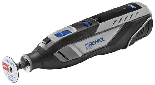 Dremel 8250 Herramienta rotativa sin cable 12V sin escobillas 5.000-30.000 RPM Kit con caja Dremel, 65 accesorios, 5 adaptadores 2 batería+cargador para amolar, taladrar, fresar, eliminar lechada