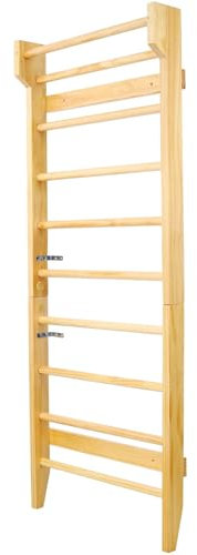 Swedish Gymnastics Ladder, Wall-Mounted Exercise Stall Bar, Multi Use Pull-Up Bar for Stretching, Physical Therapy, and Indoor Gym Workouts,A,01