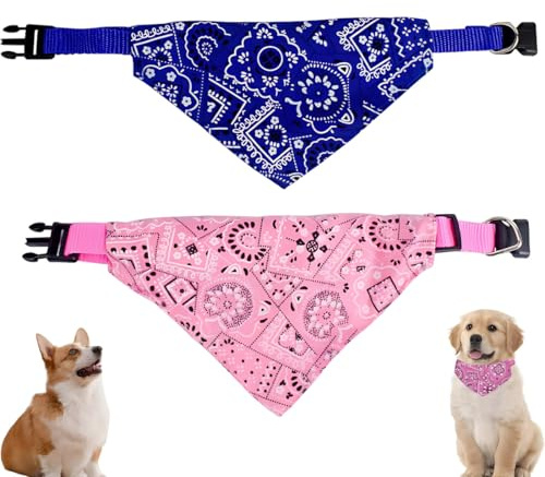 2 Pezzi Animale Domestico Sciarpe con Triangolo, Bandana alla Moda Cane Gatto di Modo, Regolabile Sciarpa Bandana Animale Domestico, Bandana Cane Collar,bandana cane