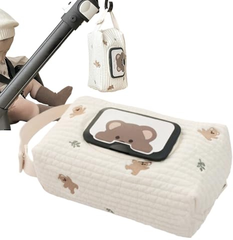 Portable Wipes Container Pouch – Refillable Travel Case, Lightweight Organizer Bag, Cute Printed Storage, Baby Wipe Dispenser Accessory | Stroller Shopping Walking Bathroom Nursery