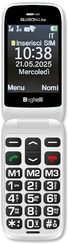 Beghelli Telefono Salvavita per Anziani, Salvalavita Phone SLV20N Lite Ecodesign - Tasti Grandi e Pulsante di Emergenza SOS, Sistema di Allarme per Anziani e Disabili (Colore Grigio)