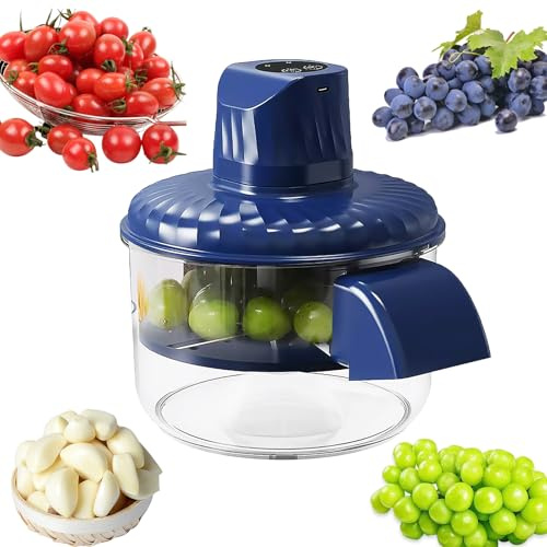 Large Electric Grape Peeler, 1500mAh Rechargeable Battery, Stainless Steel Blades, Suitable for Grapes, Tomatoes, Cherries, Garlic, Multifunctional Kitchen Peeling Tool, Blue