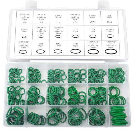 270 Pcs Automotive AC O Rings, Rubber O-Rings, O-Ring Gasket | Silicone O-Ring and Sealing Gasket for Car A/C Compressor and Professional Plumbing Faucet Seal Repair,Resist Oil and Heat