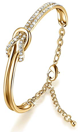 NinaMaid Bracelet de Cristaux Swarovski Pouvoir de l'amour” Plaqué Or Bracelets 7 inches (Or)