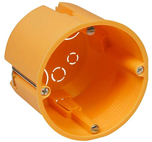 MC POWER - Hohlwanddose unterputz | Fräsloch Ø68 x 62mm tief, inkl. Geräteschrauben zum Einbau von Schaltern Steckdosen Abzweigdose Schalterdose Hohlwand-Gerätedose in orange