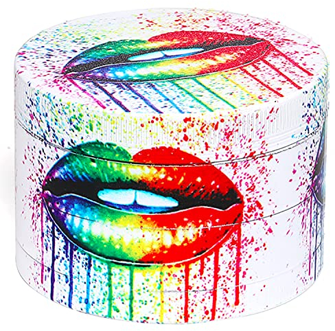 Grande Macinaspezie Versatile 63mm(2.5 ), Spespo Macinino meccanico per spezie,- realizzato in Lega di zinco - 4 Pezzi - full color printing (Lip design)