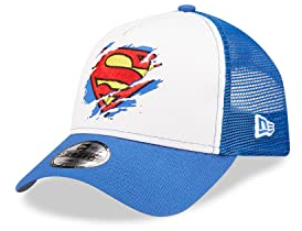 New Era Trucker Kappe Fanartikel Superman Kinder Blau Weiß Snapback Verschluss DC 9Forty - Youth