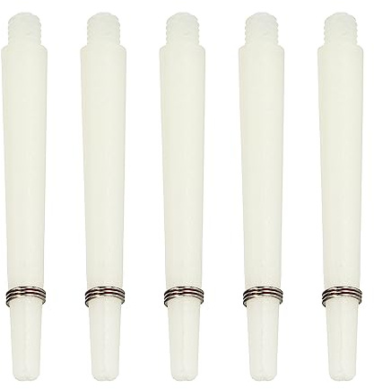 PATIKIL 45mm Plastique Fléchettes Arbres, 15 Paquet Moyen 2BA Filetage Fléchette Tiges Remplacement Fléchette Accessoires, Blanc