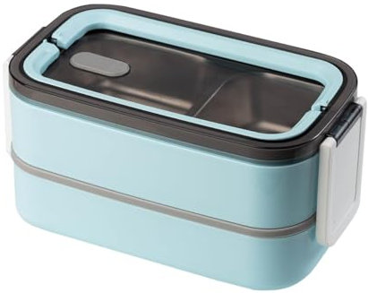 feyiubmen Lunchbox mit 3 Fächern,Brotdose Mikrowellengeeignet Edelstahl,Thermo Bento Box für Erwachsene,Brotzeitbox Metall Auslaufsicher, BPA-frei Lunch Box Bentobox