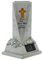 Generic Vase commémoratif avec lumière solaire - Design antique blanc - Décoration de cimetière - Lampe solaire - Construction en résine - 12,5 x 23,5 x 8,5 cm