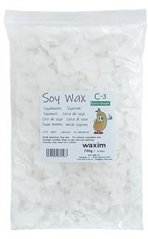 WAXIM. Cire de soja Nature C-3 pour bougies 700 g en flocons, DIY, loisirs créatifs.