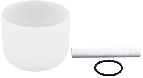 Klangschalen, 432–440 Hz Weiß Wurzel-Chakra, Quarz Kristall Klangschale, 20cm