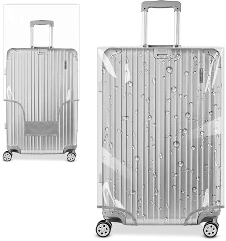 Yotako Clear PVC Suitcase Cover Tough Protector, 28 Inch Luggage Covers for Wheeled Suitcase 28