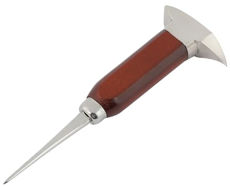 Premium 6.7 Stainless Steel Ice Pick with Ergonomic Wood Handle for Kitchen Bars - Ideal for Ice Cubes, Cones, and Cocktail Muddling