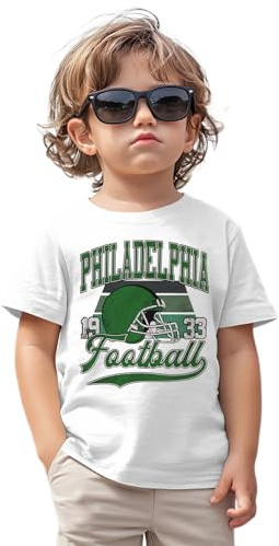 Toddler Boy Girl Football Shirt Retro Game Day T-Shirt Funny Football Helmet Graphic Tee Kids Summer Short Sleeve Tops(White-96,18-24Months(80))