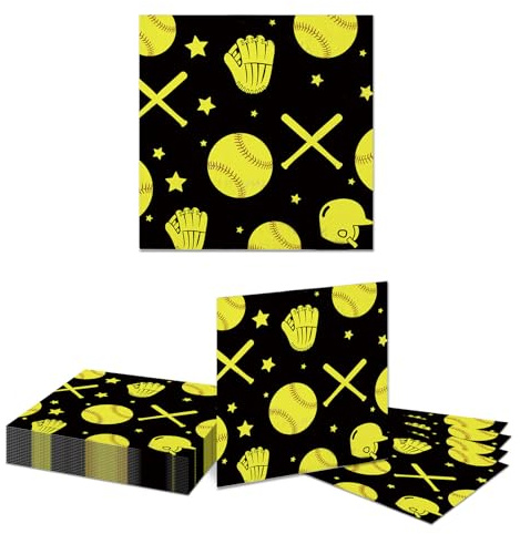 Kotkiddy 20 Pezzi Softball Articoli per Feste di Compleanno tovaglioli di Carta a Tema Sportivo per Feste USA e Getta Decorazioni per Feste Sportive di Squadra