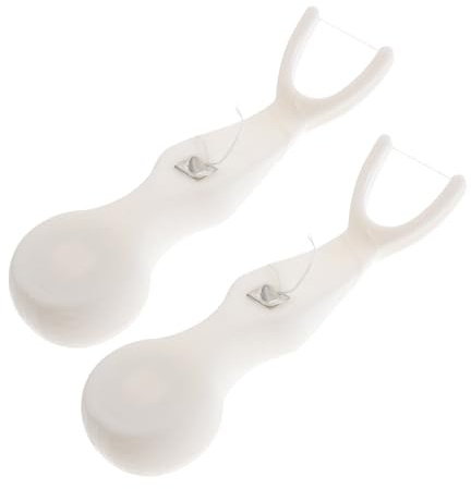 Gogogmee 2 Piezas Palillos de Hilo Dental en Forma Reutilizables, Soporte Dental Portátil, Mango Recargable para Limpieza Interdental y Cuidado Bucal Diario, 2 Unidades para Viaje y