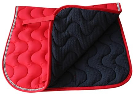 FytStycale Manta de Montar para Caballo Soporte Antideslizante con Acolchado Ergonómico Almohadilla para Silla de Montar de Poliéster Suave Accesorio Ecuestre AB, Rojo