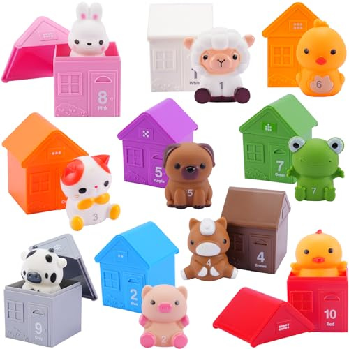 TOSUTO Juguetes Montessori para Bebés y Niños 1 2 3 Años - Juguetes Educativos con Animales de Granja para Clasificación,Juguete Montessori con Animales Rurales,Regalo de Cumpleaños o Navidad