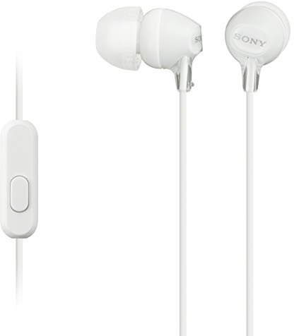 Sony MDR-EX15APWZ(CE7) Cuffie Auricolari con Microfono, Stereofonico, 100 dB, 16 Ω, Bianco (Ricondizionato)