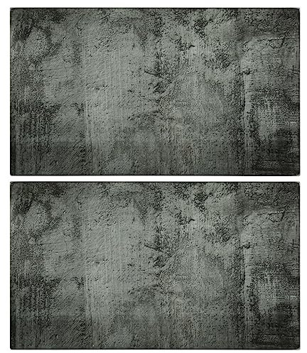 vidaXL 2X Tablas de Cortar Protector Encimera de Cocina Cubierta Placa de Inducción Alimentos Fácil Limpiar con Diseño de Hormigóno Vidrio Templado