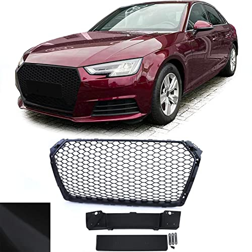 Waben Sport Kühlergrill ohne Emblem Schwarz Matt für Audi A4 B9 8W 15-19