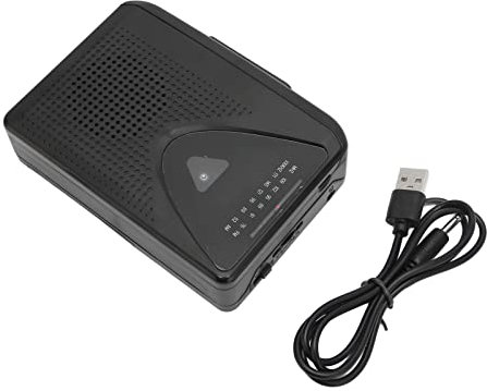 Leapiture Retro-Kassettenspieler, UKW-Kassettenspieler, 2 Lademethoden, Tragbarer Kassettenspieler Mit Klarem Lautsprecher Für Den Innen- Und Außenbereich, Schwarz