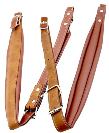 BORGBAR Leather Accordion Strap, Waterproof Adjustable 16 bass -120 bass Accordion Universal Strap, Adjusted, White