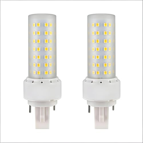 YinzPlus G24D-1 G24D-2 G24D-3 LED Bombilla 4,09 pulgadas 10 Watt Caliente Blanco 3000K Ra 90 1100 Lúmenes Enchufar 2 Clavija PLC Lámpara LED Bombilla Compacta G24 LED Tubo Luz 2 Pcs
