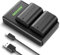 NEEWER 2er Pack 2400mAh LP-E6P/LP-E6NH/LP-E6N Akku & USB Doppelladegerät, NUR Kompatibel mit Canon EOS R5/R6/R7 5D/6D/7D/60D/70D/80D/90D