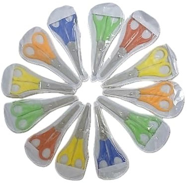 Kinderschere Set, 6 Stück, Sicherheitsschere in Verschiedenen Farben, Einzeln Verpackt (12, Mehrfarbig)