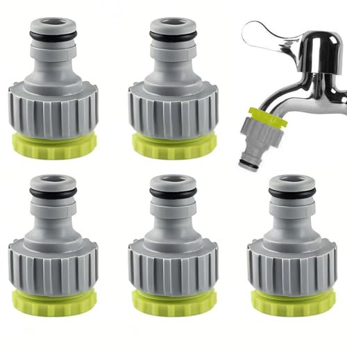 Vidsmow 6 PCS Adaptadores de Grifo de Agua, Conectores de Manguera de Jardín 1/2 y 3/4 Pulgadas, Conector de Plástico, Diseño 2 en 1 para Riego y Lavado de Coches, Compatible con Mangueras Estándar