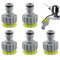 6 PCS Adaptateurs de Tuyau D'arrosage, en Plastique 1/2 et 3/4, Raccord de Tuyau d'Arrosage Universel 2 en 1, Filetage à Vis de Jardin pour Robinet, Idéal pour Irrigation et Nettoyage