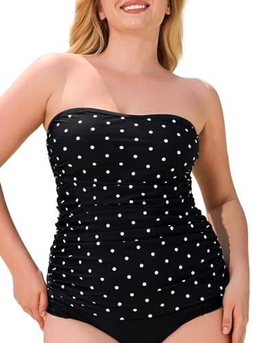 Ocean Blues Women's Bandeau Tankini Top Strapless Bathing Suit Top Only