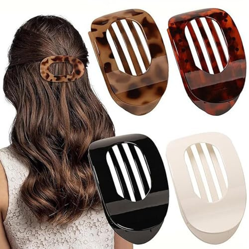 4 pinzas para el pelo para mujer, pinzas planas para el pelo, pinzas para el pelo Dunn, pinzas laterales de sujeción fuerte