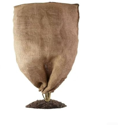 Grand sac réutilisable en toile de jute pour plantes d'hiver, protection contre le gel avec cordon de serrage, couverture antigel (80 × 120 cm)