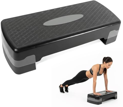 Fitnessgeräte für Zuhause Steppbrett Stepper,Rutschfestes Stepper Trainingsgerät für Aerobic und Fitness,Höhenverstellbar mit 2 Stufen (10-15 cm),Ideal Büro und Zuhause,Grau