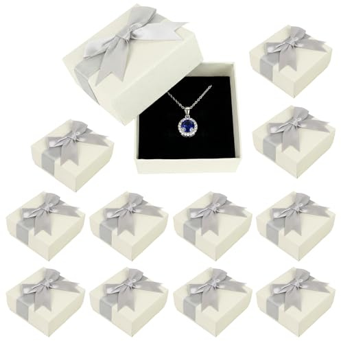 ZDNT 12 cajas de regalo con tapa para joyas, 7,5 × 7,5 × 3,5 cm, caja de regalo para joyas, caja de regalo de cartón, caja de regalo para collar, pendientes, anillo