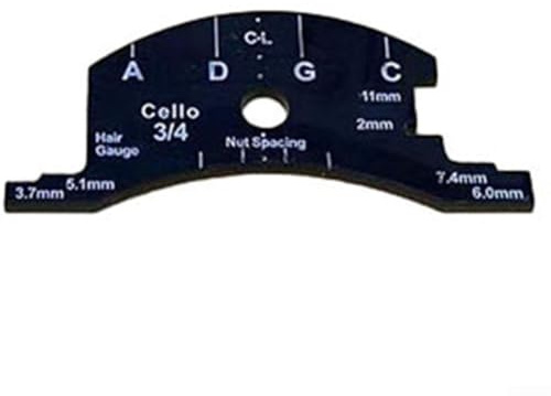 Violin Bridge Template for Luthier Repair Tools, Cello and Double Bass Bridge Gauge, String Height Measurement Tool, Fingerboard Scraper for Violin, Full(Cello 3/4)