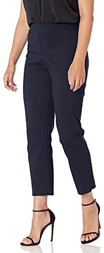 Briggs New York Super Stretch Millennium Slimming Pull-on Ankle Pant Pants, Navy, 12