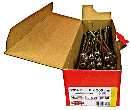 Tornillos de cabeza plana TX30 para construcción de madera, todos los tamaños Cabeza de disco Torx (6 x 200 mm)