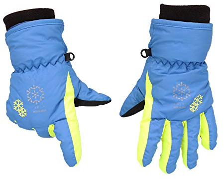 MAGARROW Outdoor Winter Kinder Skihandschuh Warm Snowboard Jungen Mädchen Schneesicher Fleece Kinder Handwärmer (Blau, S(6~7 Jahre))