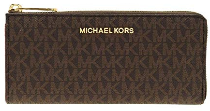 Jet Set Large Three Quarter Zip Wallet Brown Signature