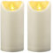 2 Stück 7,5 CM X 15 CM Wasserdichte Flammenlose LED Kerzen Outdoor mit Timerfunktion, Flackerndes Kunststoffharz Elektrisches Timer Stumpenkerzen für Außenbereich Laterne Terrasse Garten Deko