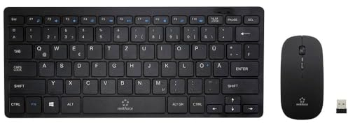 Renkforce RF-KMC-410 Kabellos Tastatur, Maus-Set Deutsch, QWERTZ Schwarz