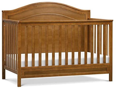 Davinci Charlie 4-in-1 Convertible Baby Crib - GREENGUARD Gold Certified Convertible Crib to Toddler Bed, Daybed, Full-Size Wooden Bed, Durable, 4 Adjustable Mattress Heights - Chestnut